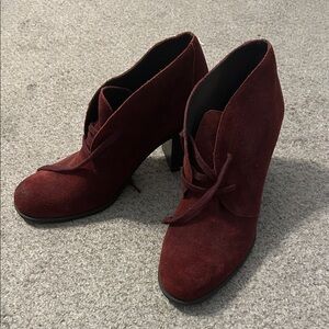 Franco Sarto Deep Red Ankle Booties